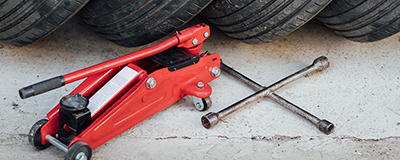 Car Jack and Tire Wrench