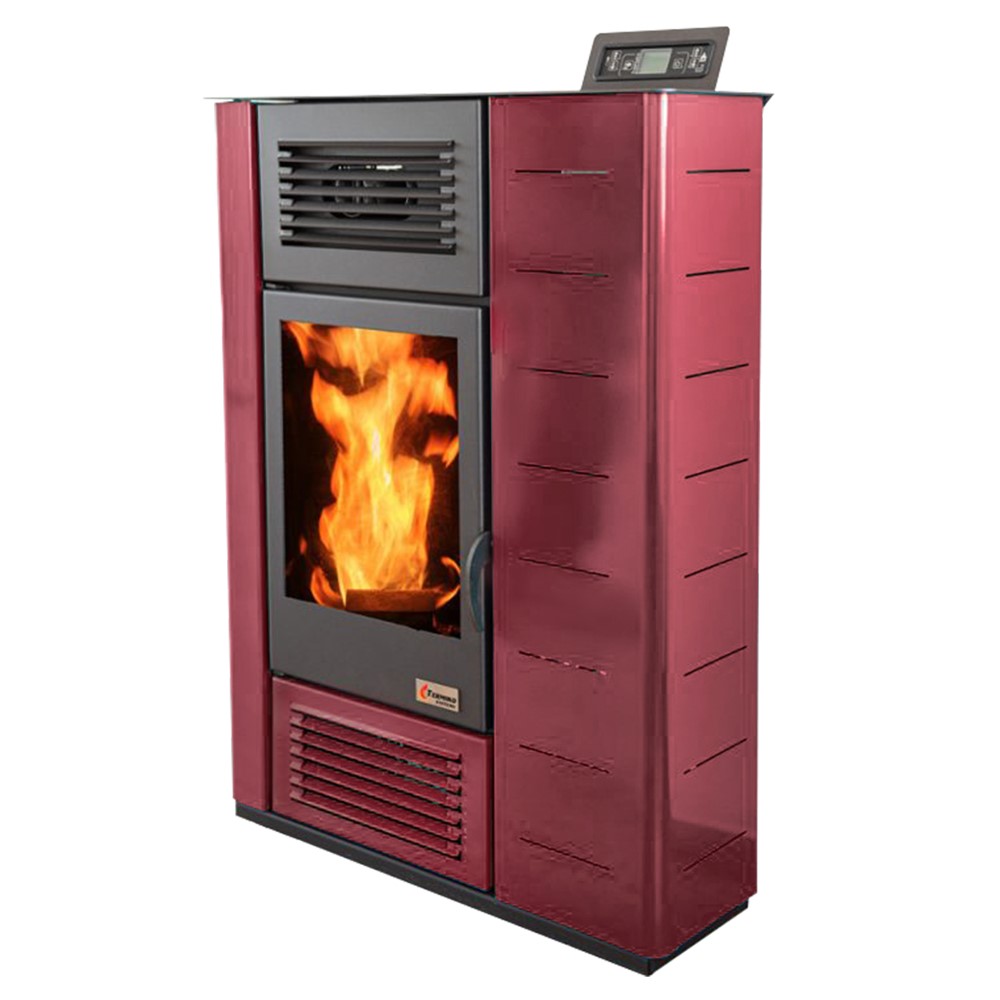 Pellet stove, Juko, 12 Kw / h, red, consumption 0.82-2.47 kg