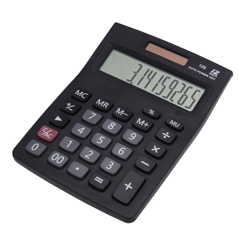 Electronic calculator, plastic, 11.5x6.2x2 cm, black, 1 piec