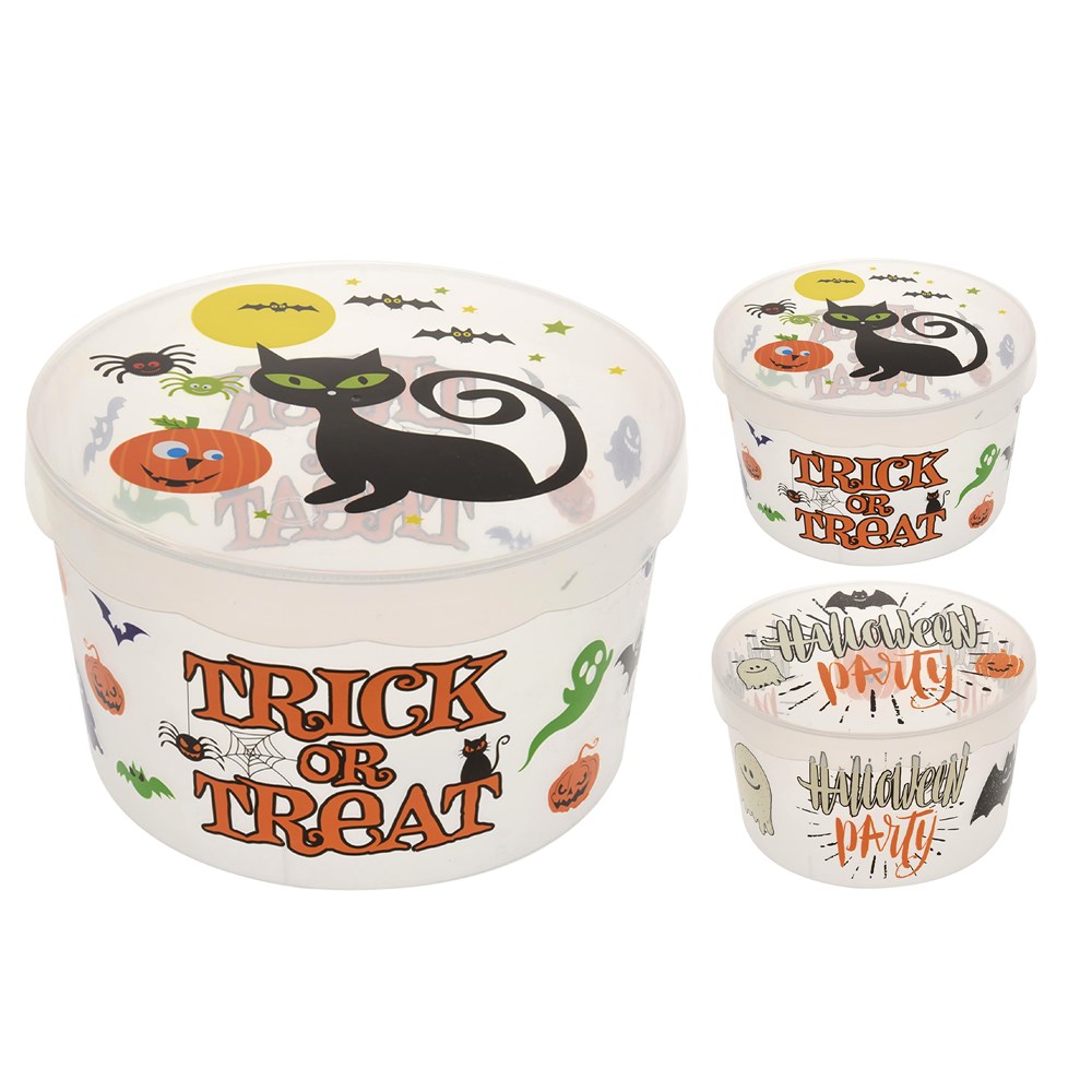 Halloween storage box, plastic, 21cm, transparent mix Mega