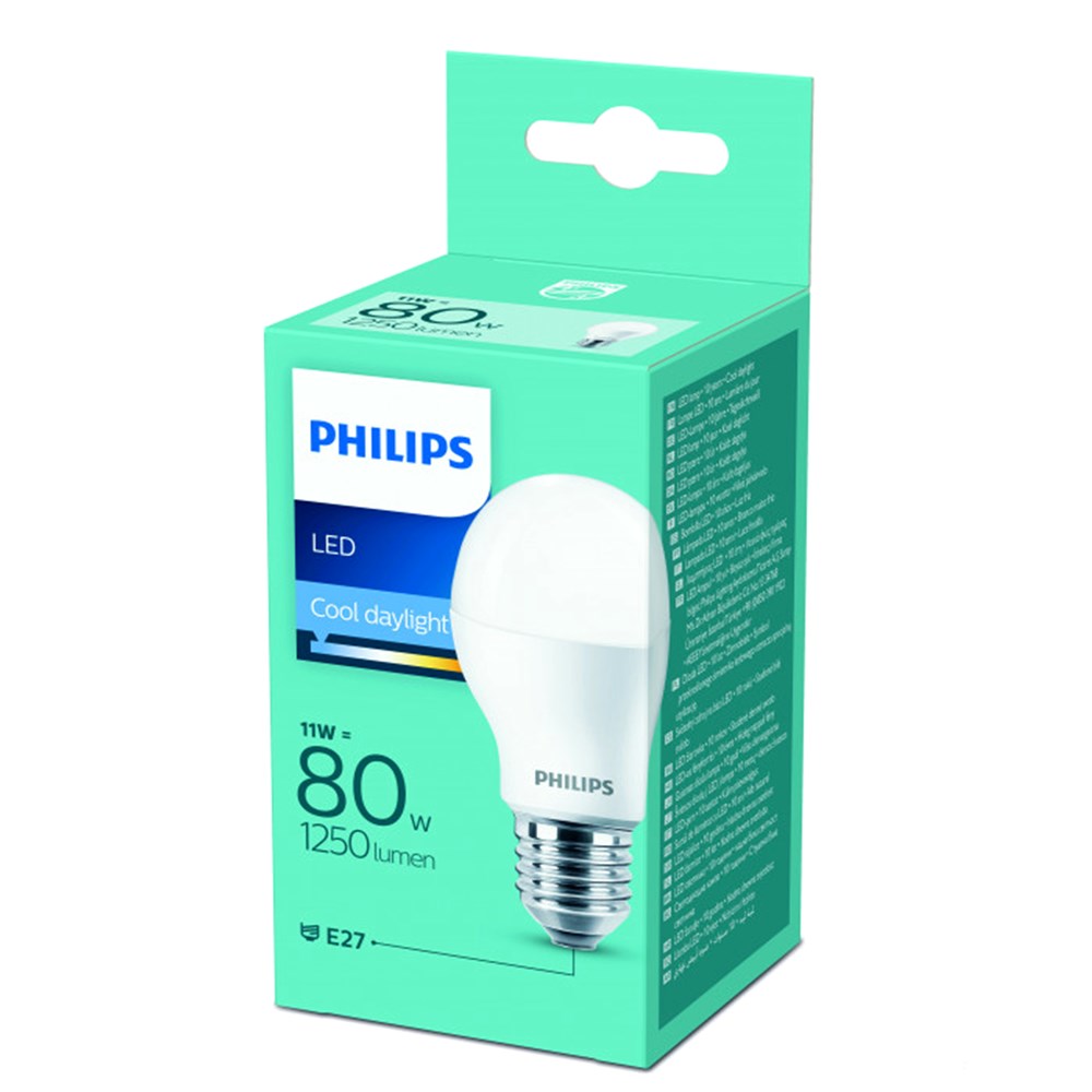 gevaarlijk Gespecificeerd Logisch LED lamp, Philips, 11W/80 W, E27, 1250 lm, 6500 K, A55 | Meg