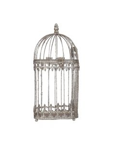 Decorative object, S, cage, Aviary, metal, champagne, Ø16 xH33 cm