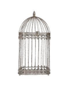 Decorative object, M, cage, Aviary, metal, champagne, Ø20 xH44 cm