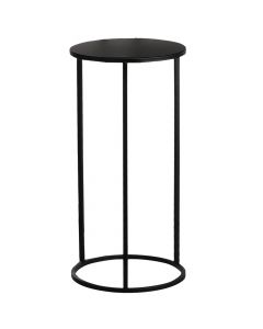 Tavolinë anësore, L, Quinty, metalike, e zezë, Ø32xH70 cm