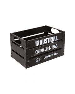 Storage box, square, metal, black, S-30x20xH17.3cm