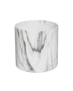 Flower pot, Marble, S, ceramic, white/black, Ø11.6xH11.6 cm