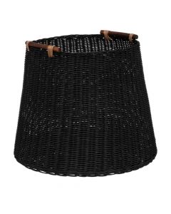 Storage basket, Ori, 2 pieces, rattan, black, Ø31xH28 cm; Ø45xH38 cm