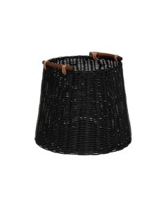 Storage basket, Ori, S, rattan, black, Ø31xH28 cm