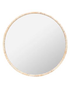 Pasqyrë dekorative, Jessy, L, mdf, natyrale, Ø45 cm