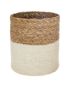 Storage basket, XL, jute, brown/white, Ø27xH27 cm