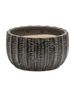 Flower pot, ceramic, black, 23x23x13 cm