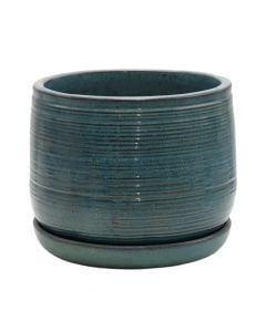 Flower pot, ceramic, blue, 21.5x21.5x19 cm