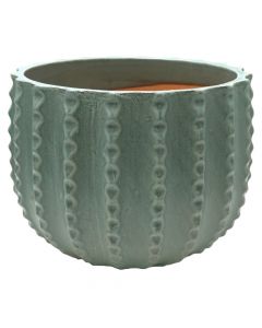 Flower pot, ceramic, blue matt, 28x28x22 cm