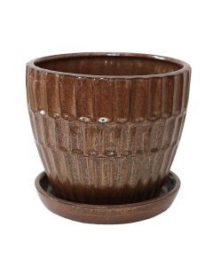 Vazo lulesh, qeramike, bakër, 19x19x17 cm