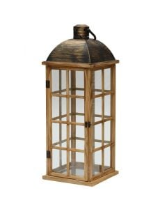 Fener dekorues , metal/xham, kafe e errët, 26xH73 cm