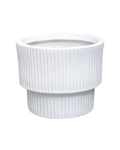 Vazo lulesh, fibër xhami/argjilë, e bardhë, 24x24x20 cm