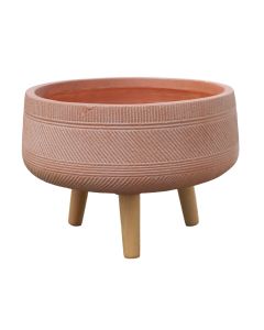 Vazo lulesh, fibër xhami/argjilë, terrakotë, 29.5x29.5x22 cm