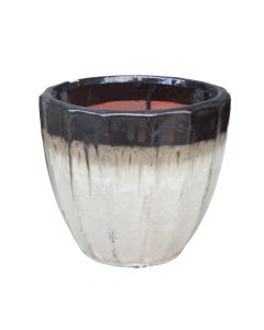 Flower pot, S, Maya, terracotta, white/black, 21x21xH19 cm