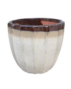 Flower pot, M, Maya, terracotta, white/black, 29x29xH26 cm