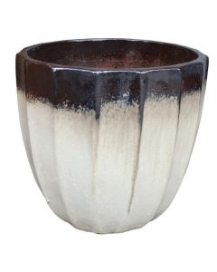 Flower pot, L, Maya, terracotta, white/black, 36x36xH34 cm