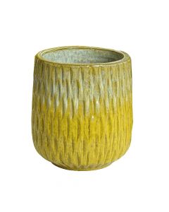 Flower pot, S, Daniel, terracotta, yellow,  23x23xH23.5 cm
