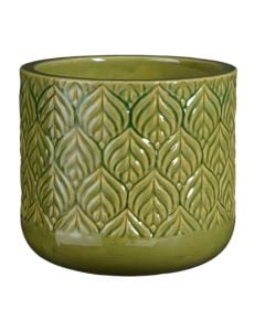 Vazo lulesh, Oran, M, qeramike, jeshile, Ø28xH25 cm