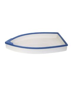 Decorative shelf, L, wooden, white/blue, 37x8xH65 cm