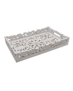 Decorative tray, wooden, e bardhë, S