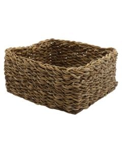 Storage basket, seagrass, brown, H10 x W22 x D22 cm