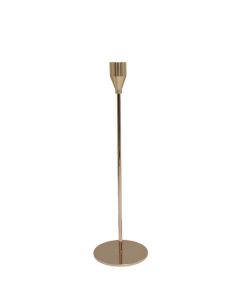Candle holder, metal, gold, 27 cm