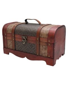Decorative trunk, wood, dark brown, 33x18xH19 cm