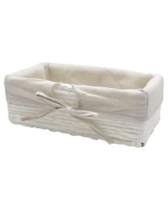 Laundry basket, straw, white, 26x15xH11 cm