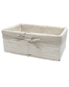 Laundry basket, straw, white, 30x20xH13 cm