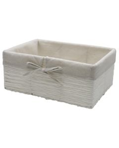 Laundry basket, straw, white, 35x24xH15 cm