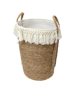 Storage basket, straw, natural, Ø36xH45 cm