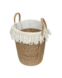 Storage basket, straw, natural, Ø24xH24 cm