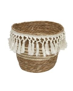 Storage basket, straw, natural, Ø38xH43 cm