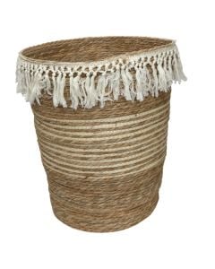 Storage basket, straw, natural, Ø26xH24 cm