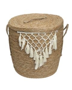 Storage basket, straw, natural, Ø42xH44 cm