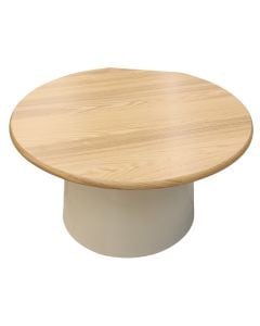 Tavolinë mesi, Mdf, natyrale/e bardhë, 70x70xH39 cm