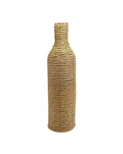 Decorative vase, straw, natural, 17xH60 cm