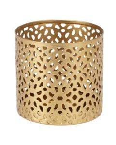 Tealight holder, set 3 pieces, metal, gold, M