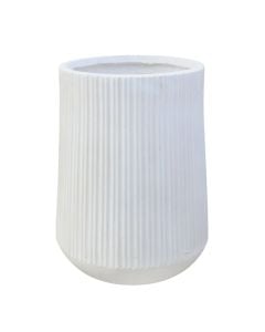 Vazo lulesh, M, argjilë, e bardhë, 37x37xH47 cm