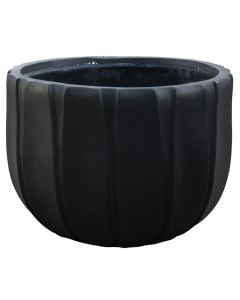 Vazo lulesh, M, argjilë, e zezë, 48x48xH34 cm