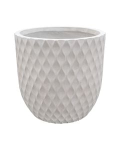 Vazo lulesh, S, argjilë, bezhë, 35x35xH34 cm