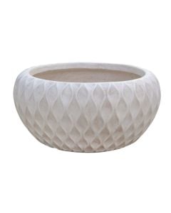 Vazo lulesh, S, argjilë, bezhë, 34x34xH15.5 cm