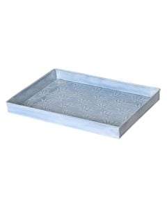 Tabaka dekoruese, L, metalike, blu, 24x34xH3 cm
