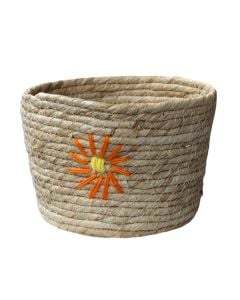 Decorative basket, Bloom, S, natural corn leaves, natural/multicolor, 21xH14 cm