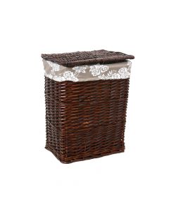 Willow basket, willow and textile, brown, 32x22xH40 cm