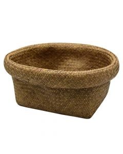 Wicker basket, straw, natural, 41x34xH17 cm